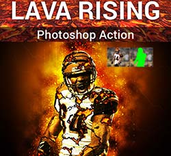 极品PS动作－熔岩喷溅：Lava Rising Photoshop Action